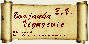 Borjanka Vignjević vizit kartica